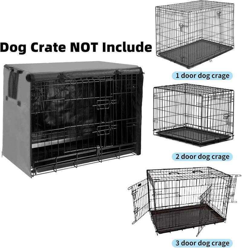 Joroamp Dog Crate Cover 36 Inch, Pet Kennel Cover for Wire Large Dog Cage with1 2 3 Doors, Waterproof 600D Oxford Fabric Indoor/Outdoor Gray (Only Cover) - Image 3